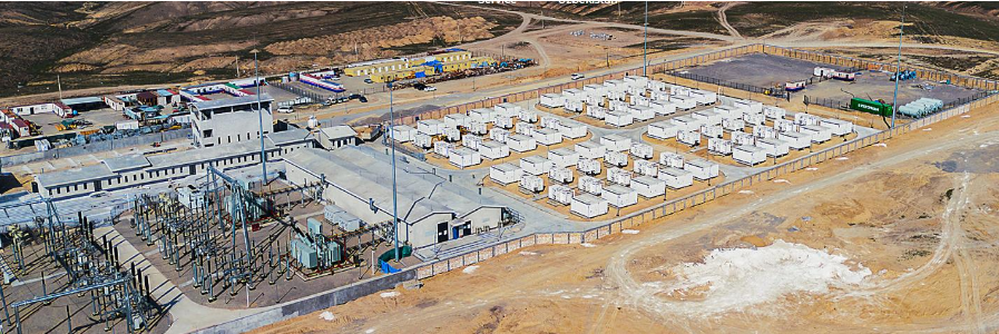Mobile electrical substation on flatbed